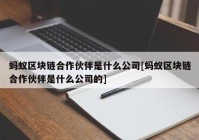 蚂蚁区块链合作伙伴是什么公司[蚂蚁区块链合作伙伴是什么公司的]